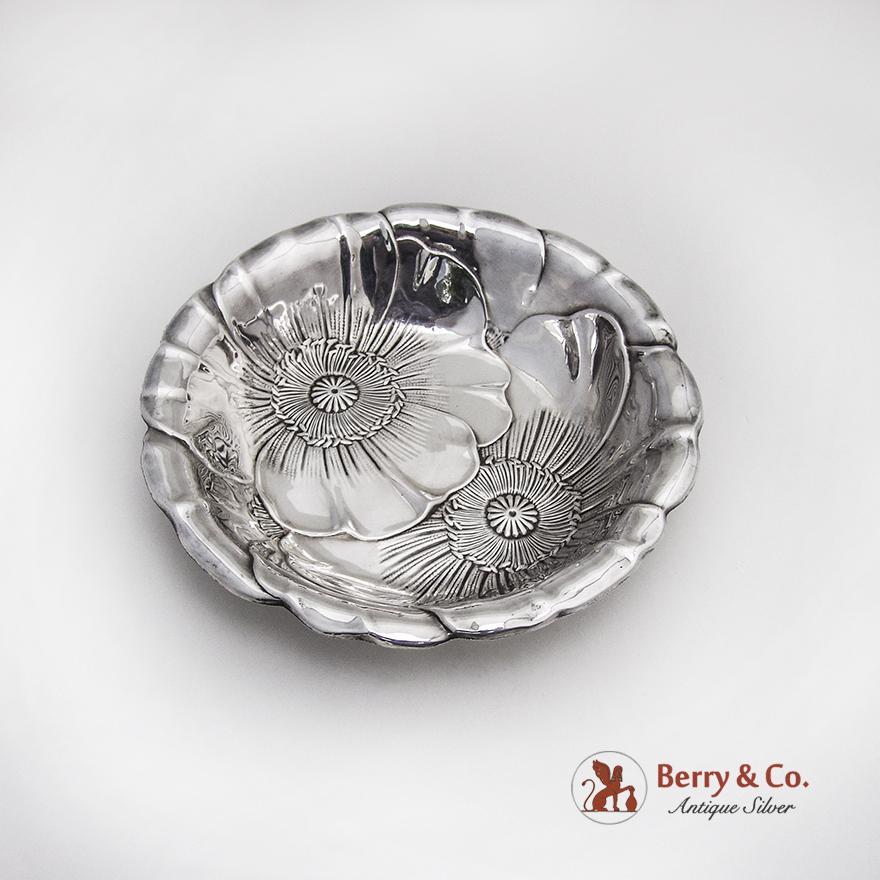 Wallace Poppy Serving Bowl Sterling Silver 1940