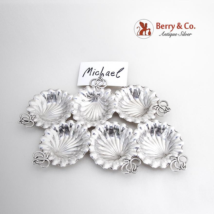 Pond Lily Nut Cups Place Card Holders Set Gorham Durgin Sterling Silver