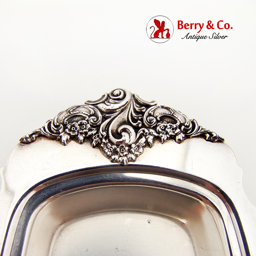 Baroque Covered Butter Dish Glass Liner Wallace Silverplate 1960