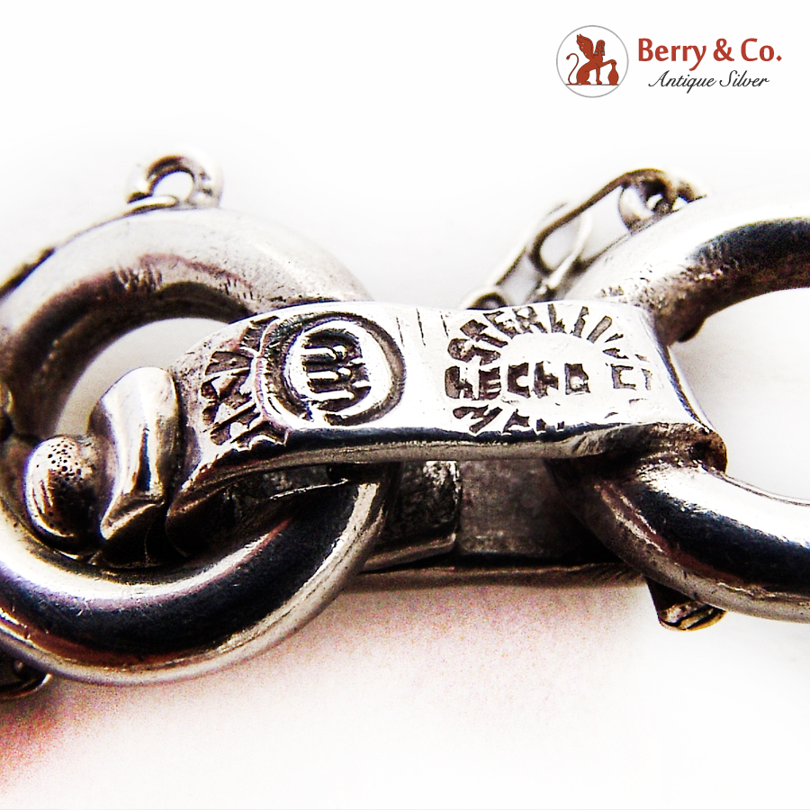 Bold Figure 8 Link Bracelet Sterling Silver 1950 Mexico