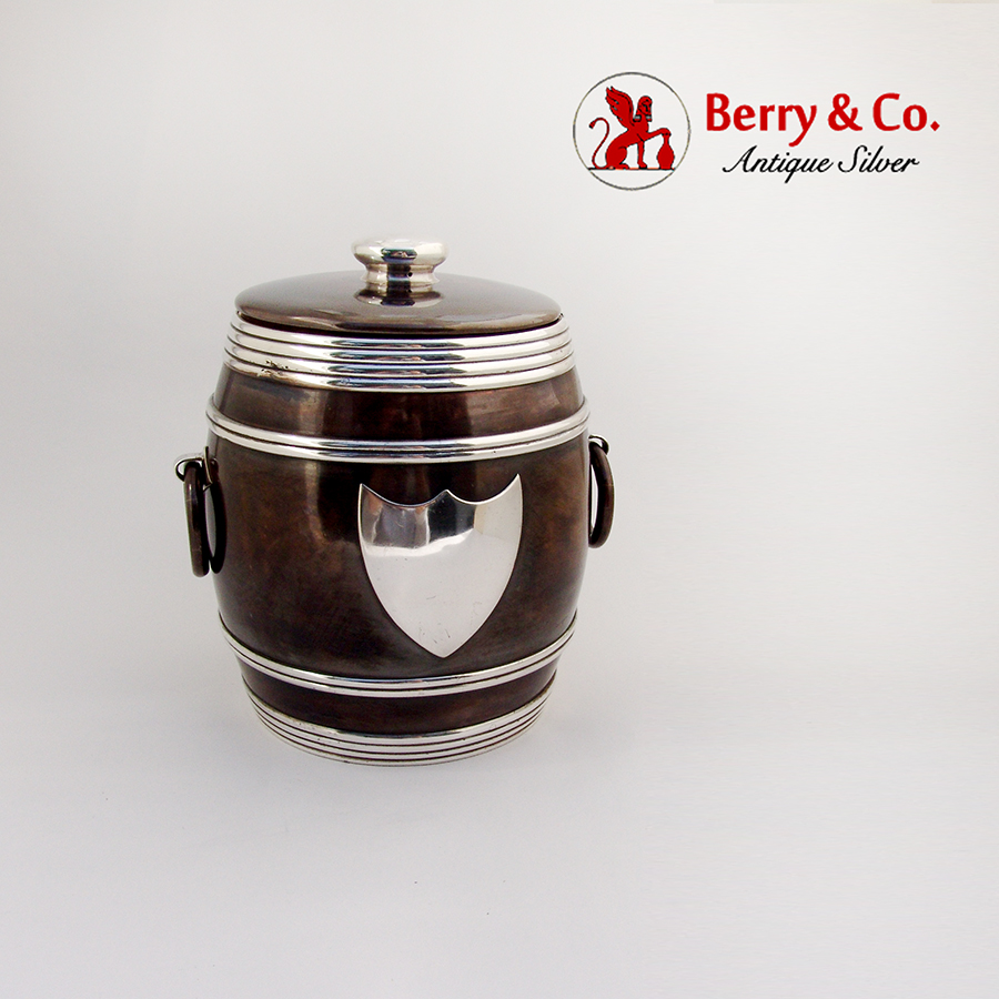 Antique Mixed Metals Cigar Humidor Barrel Shaped Black Starr and Frost