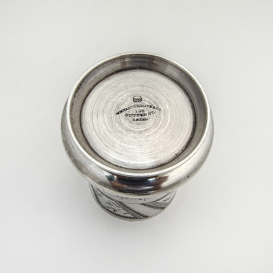 Aesthetic Cup Coin Silver Vanderslice San Francisco CA 1860