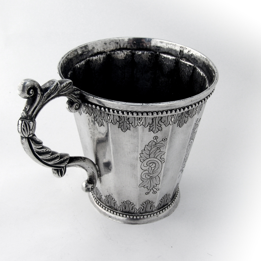 Spanish Colonial Mug Massive Coin Silver 1840