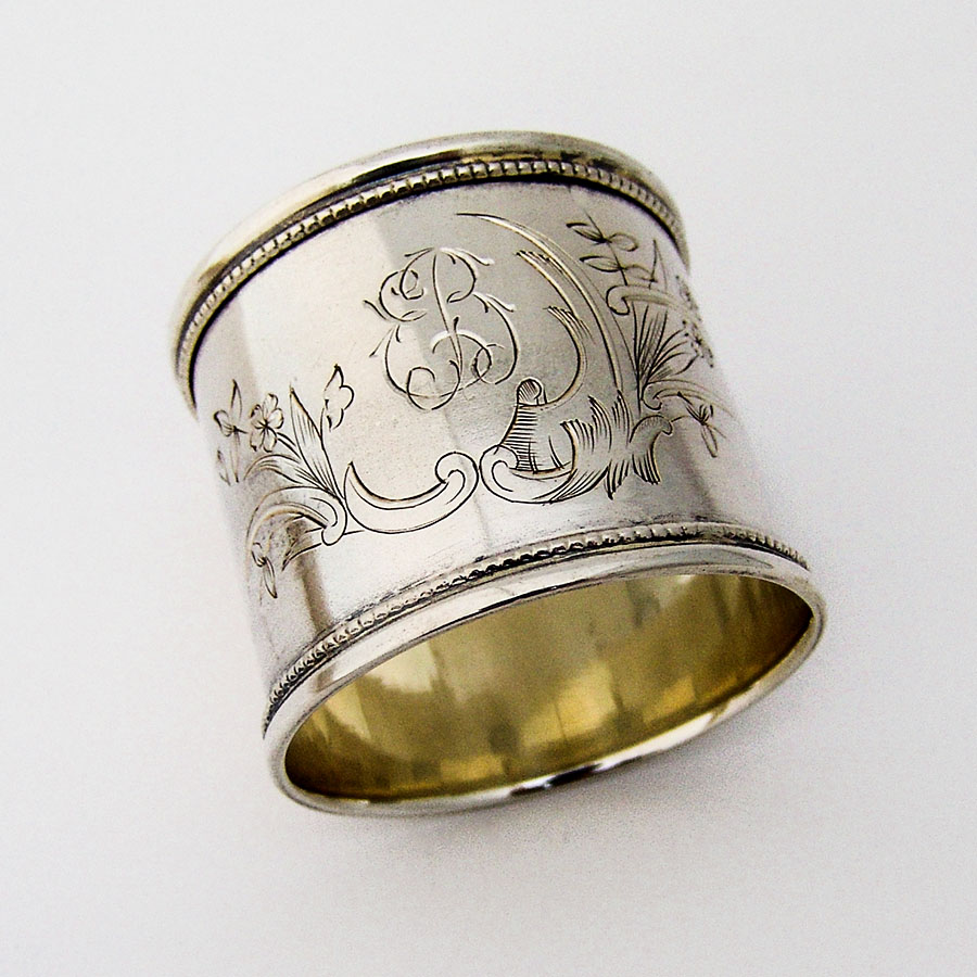 Russian 84 Silver Heavy Engraved Napkin Ring 1910 Mono