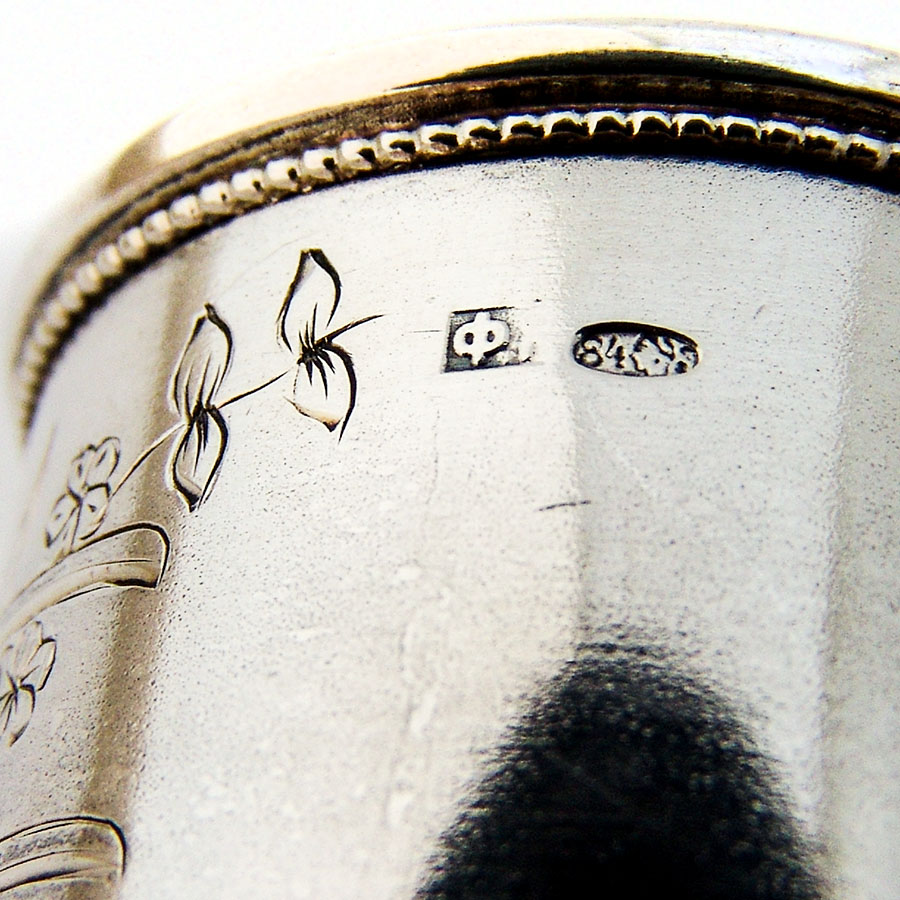 Engraved Russian 84 Silver Napkin Ring 1910 Mono