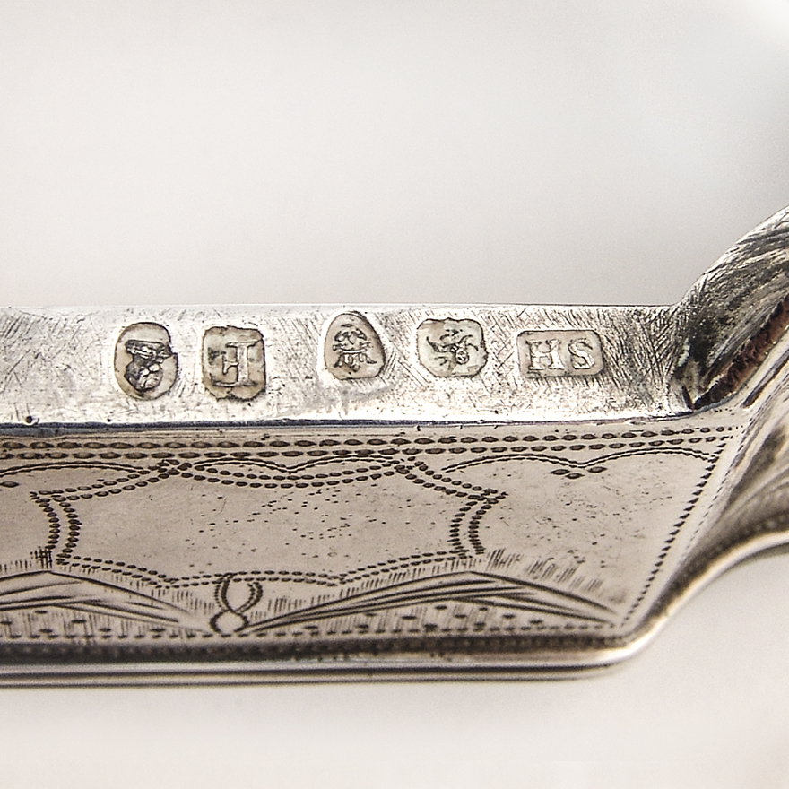 Georgian Open Salts Pair Glass Liners Solomon Hougham Sterling