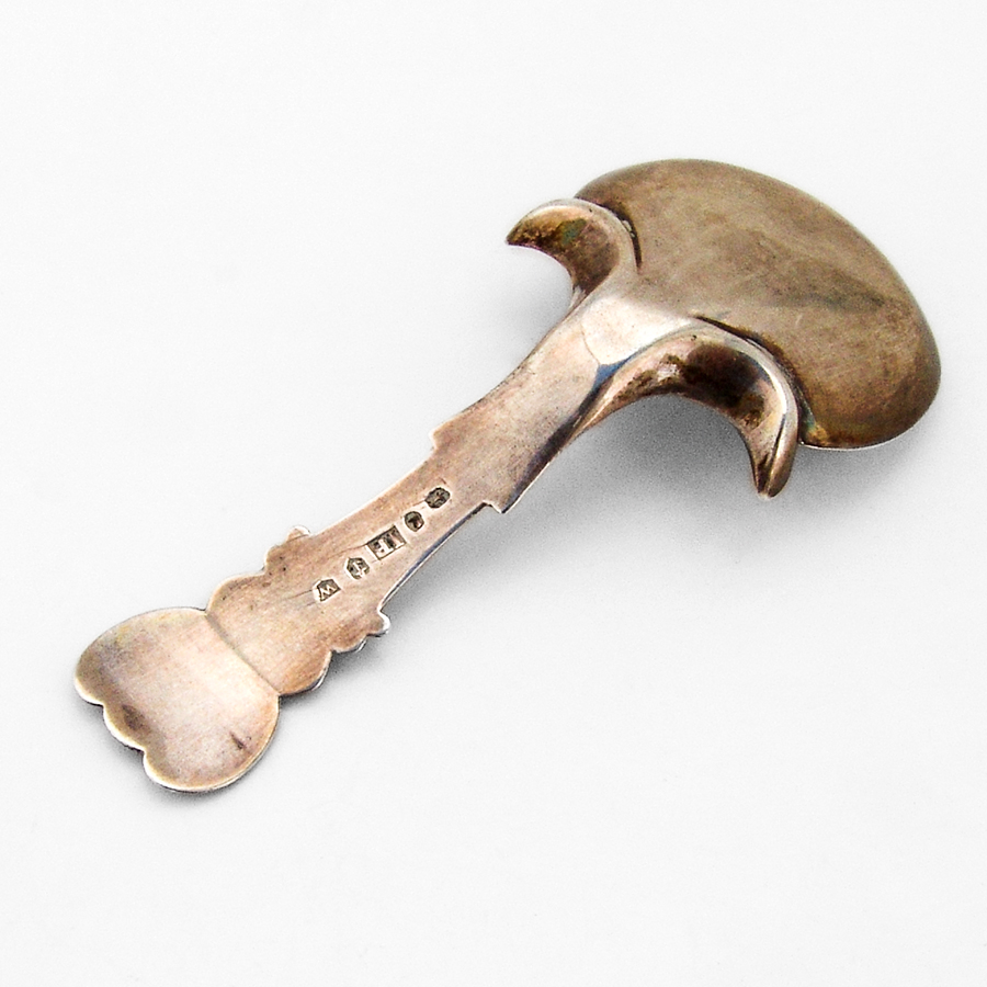 Shell Scroll Tea Caddy Spoon Bettridge Sterling Silver 1820