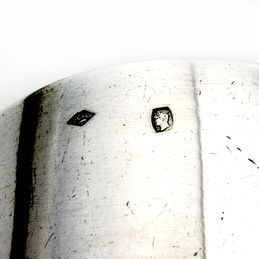 French Engraved Scroll Foliate Napkin Ring Sterling Silver 1900