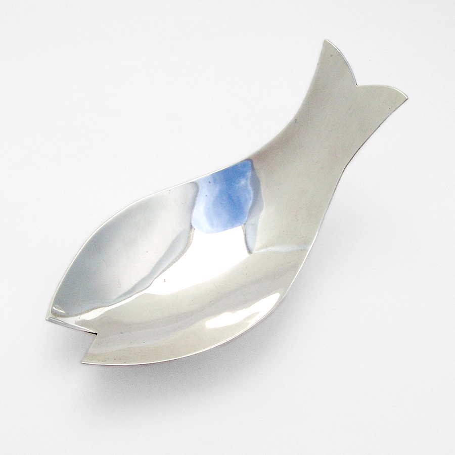 Fish Form Cigar Ash Tray Reyes Sterling Silver Mexico 1960s