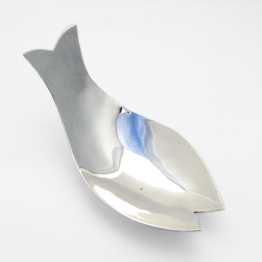Fish Form Cigar Ash Tray Reyes Sterling Silver Mexico 1960s