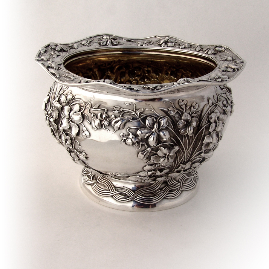 Tiffany Co Violet Repousse 8 Piece Tea Coffee Set Sterling Silver 1895