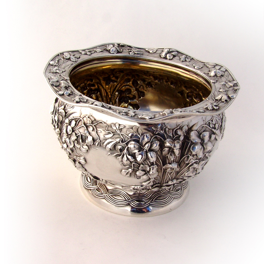 Tiffany Co Violet Repousse 8 Piece Tea Coffee Set Sterling Silver 1895