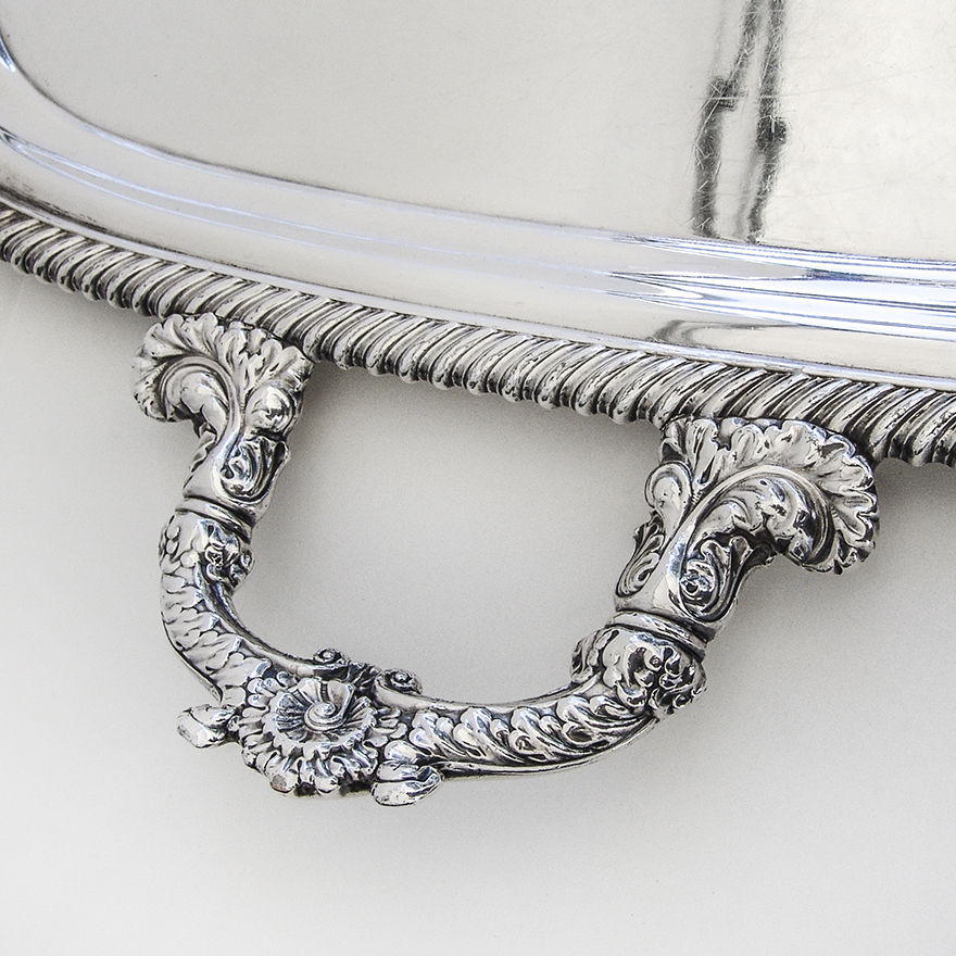 Old Sheffield Plate Two Handled Tray Engraved Crest 1810