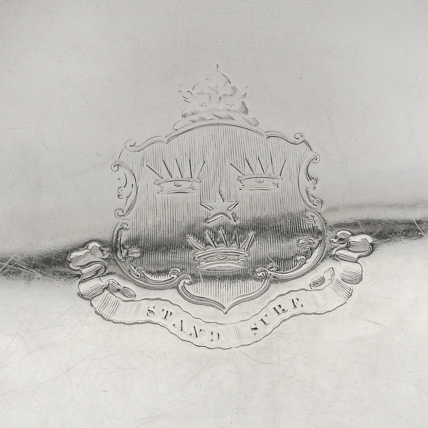 Old Sheffield Plate Two Handled Tray Engraved Crest 1810