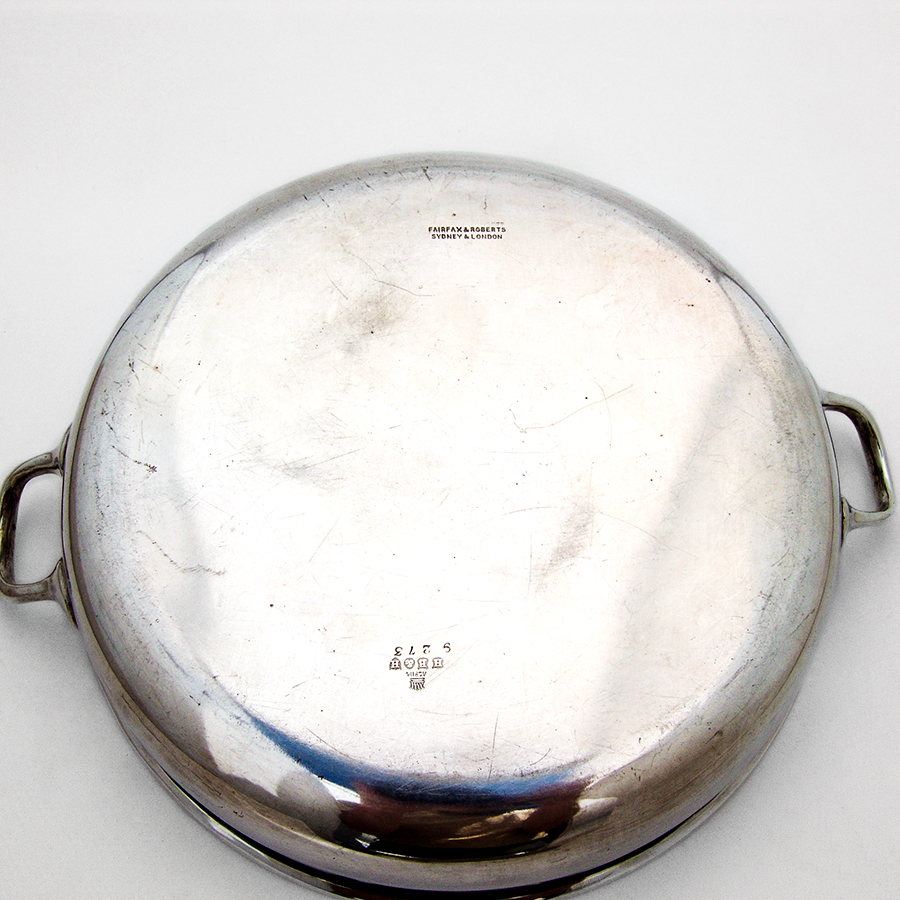 English Covered Serving Bowl Alpha Silverplate 1920