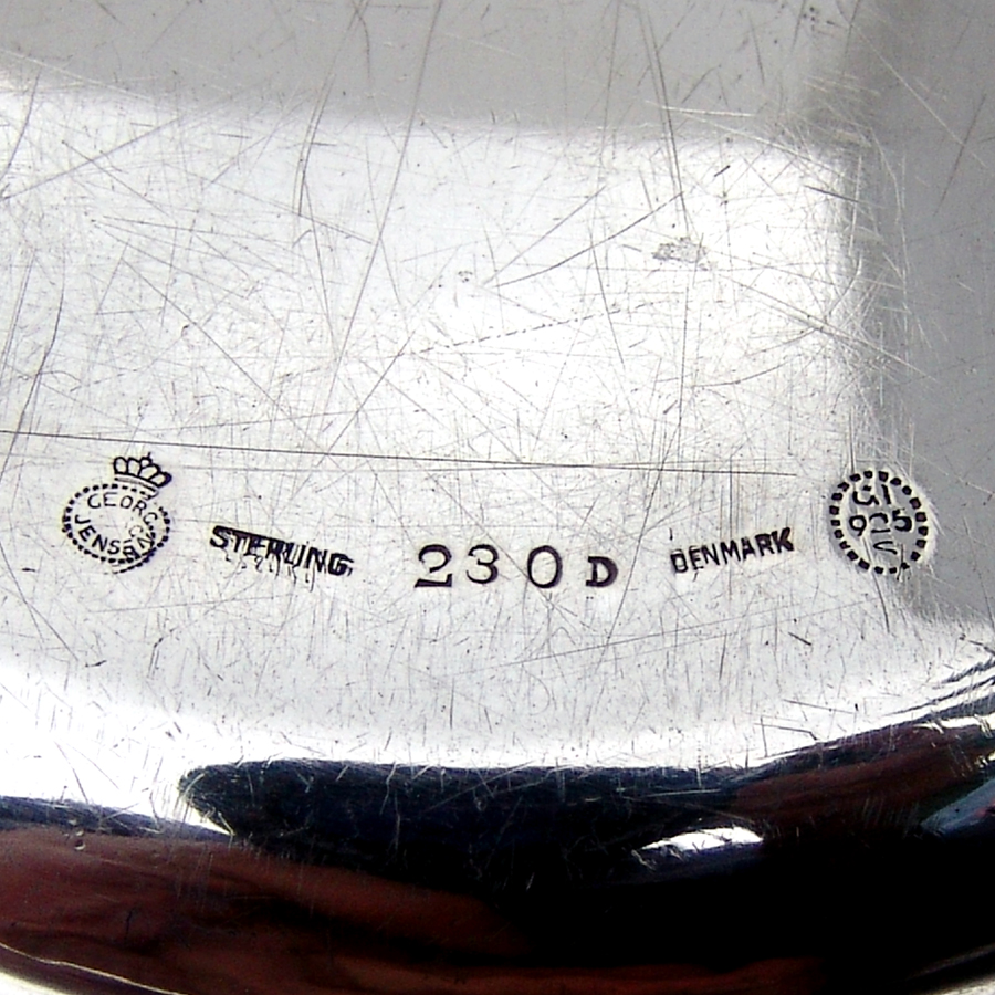 Blossom Oval Tray Sterling Silver Georg Jensen Old Mark Denmark