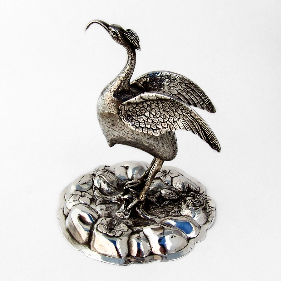 Portuguese Figural Ibis Toothpick Holder 833 Standard Silver 1900