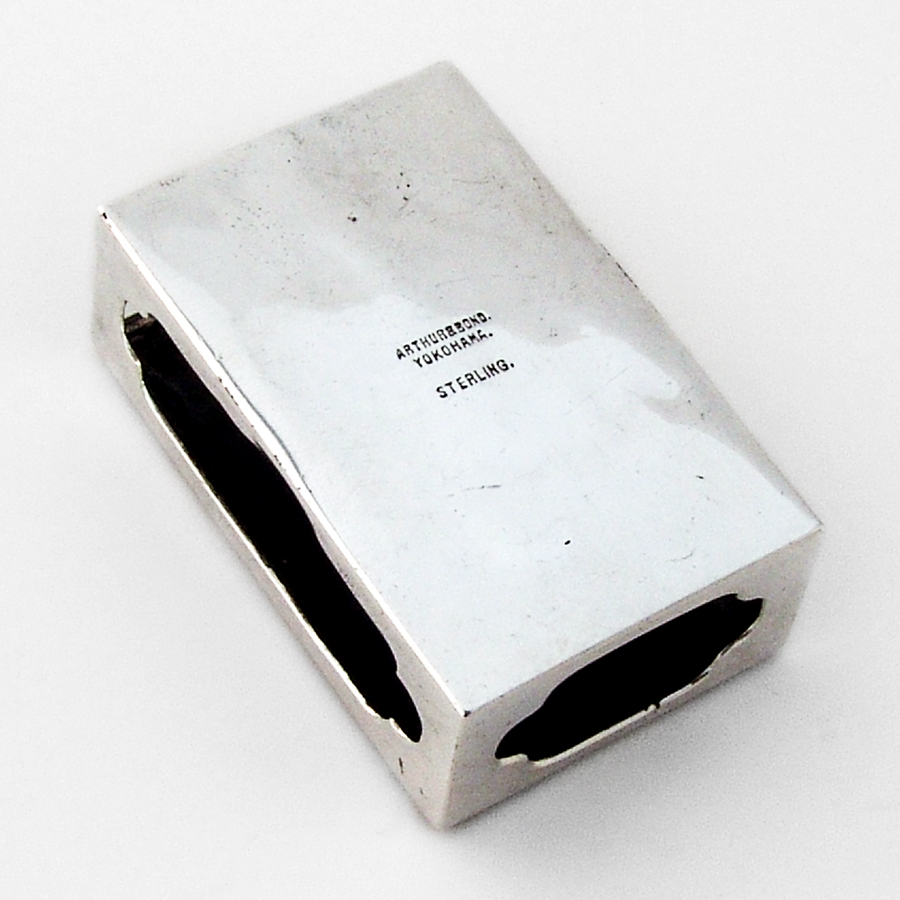 Japanese Meiji Silver Matchbox Cover Arthur Bond 1900 Mono