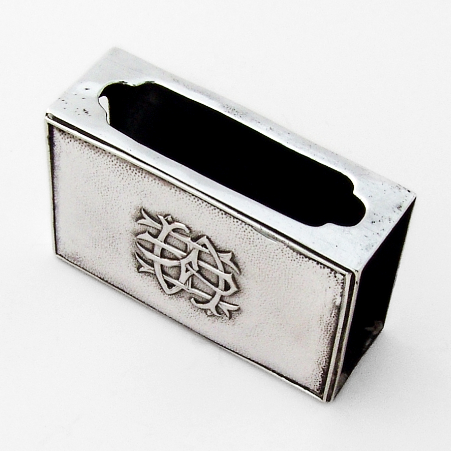 Japanese Meiji Silver Matchbox Cover Arthur Bond 1900 Mono