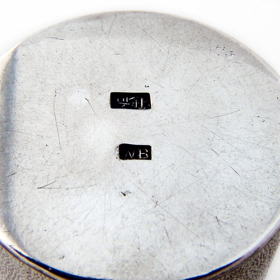 Japanese Meiji Silver Thread Holder 1900 Applied Monogram