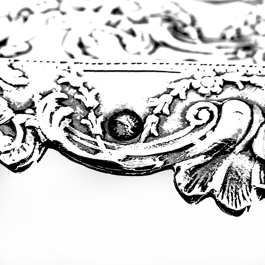 Dutch Ornate Scenic Dresser Tray Footed 835 Standard Silver 1890