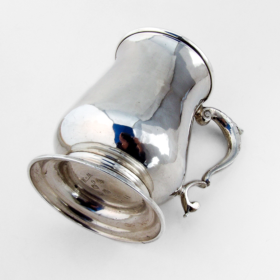 English Large Footed Mug William Shaw Priest Sterling Silver 1757 Mono
