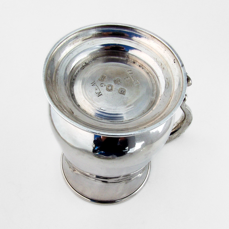 English Large Footed Mug William Shaw Priest Sterling Silver 1757 Mono