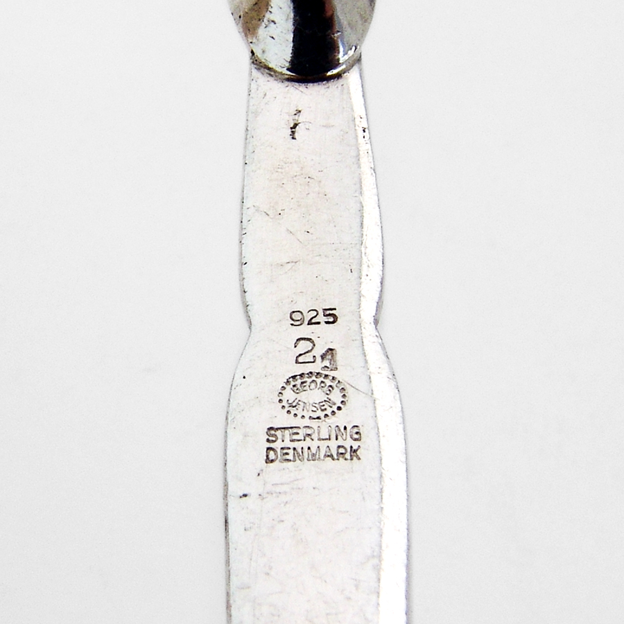 Georg Jensen Number 21 Jam Spoon Curved Handle Sterling Silver 1915