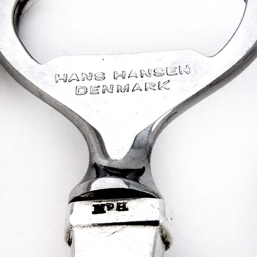 Ripple End Bottle Opener Hans Hansen Sterling Silver 1950 Denmark