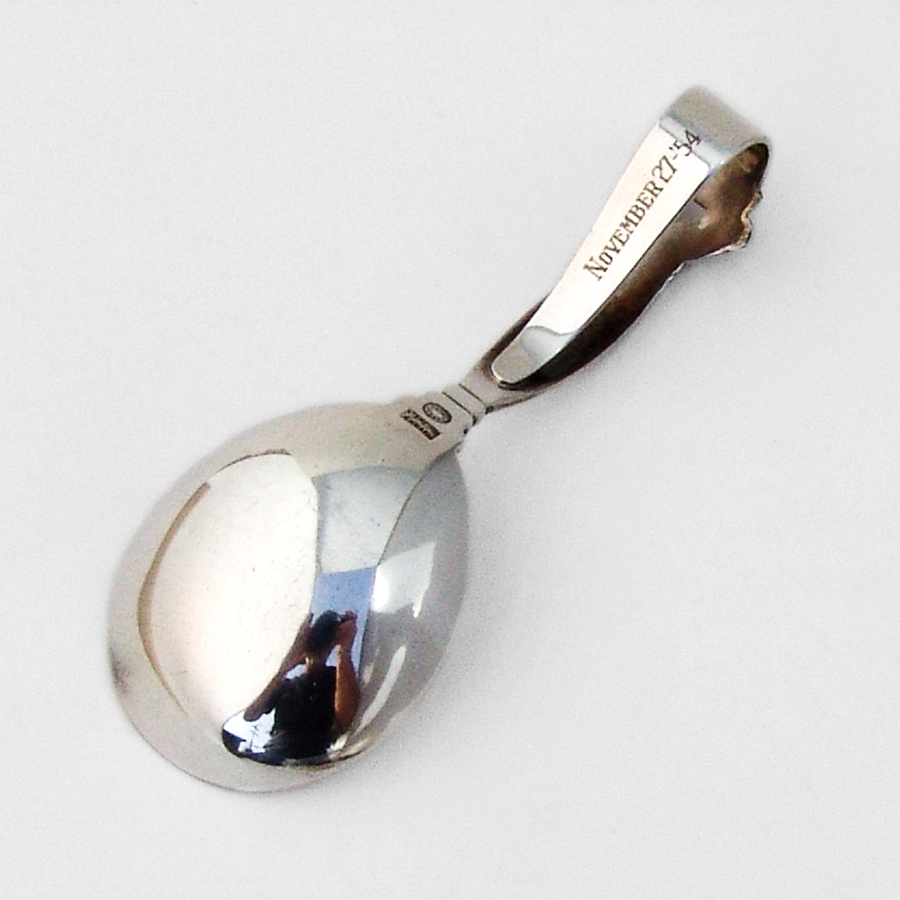 Acorn Baby Spoon Curved Handle Georg Jensen Sterling Silver Mono