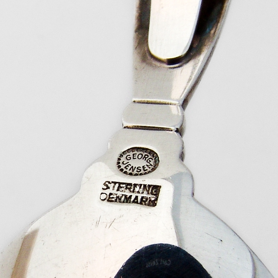 Acorn Baby Spoon Curved Handle Georg Jensen Sterling Silver Mono