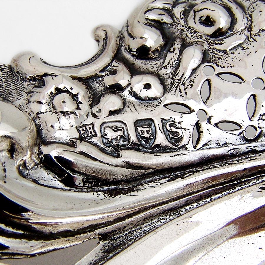 English Ornate Heart Form Bowl Edward Hutton Sterling Silver 1893