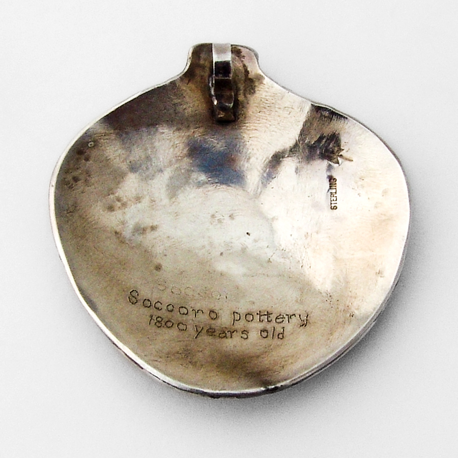 Pueblo Pottery Form Large Pendant Sterling Silver 1960