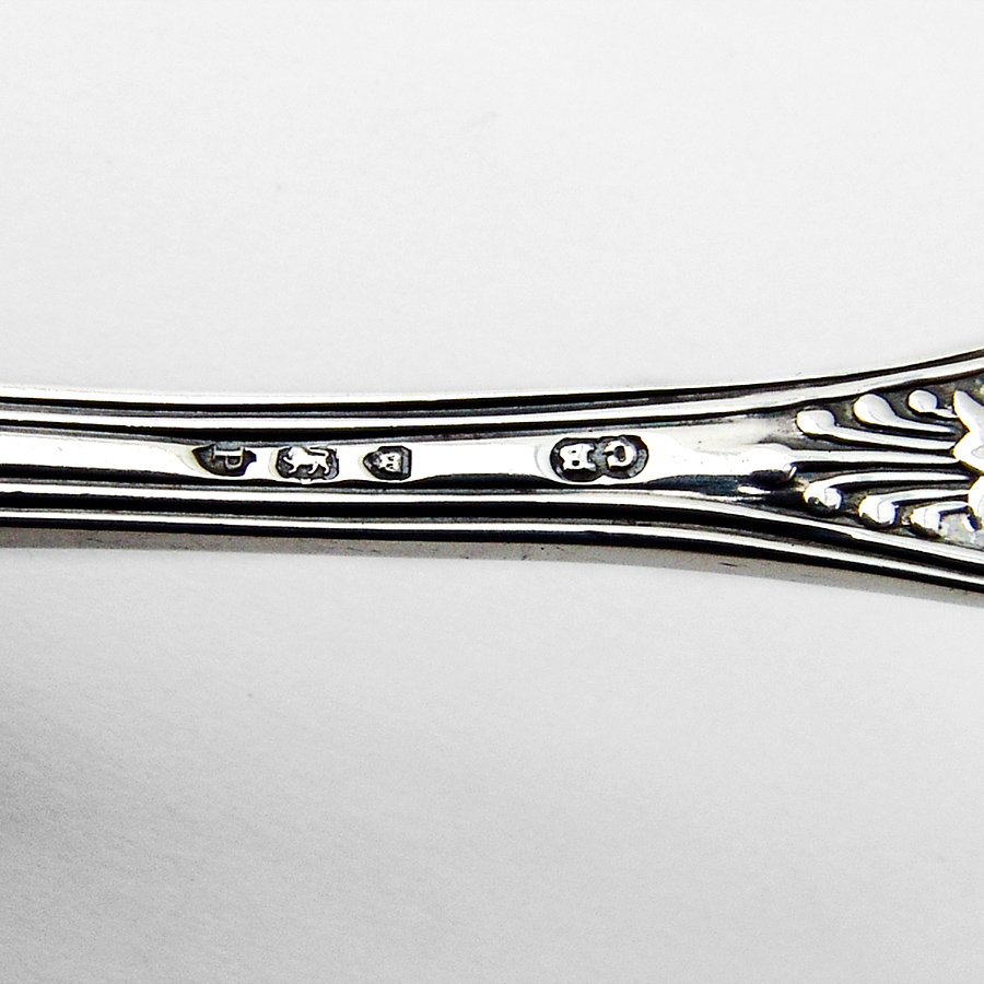 English Kings Master Salt Spoon Charles Boyton Sterling Silver 1890