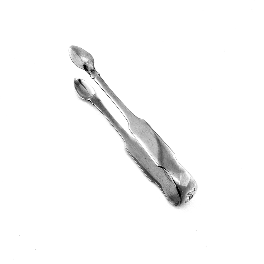 Irish Large Sugar Tongs William Cummings Sterling Silver 1827 Mono