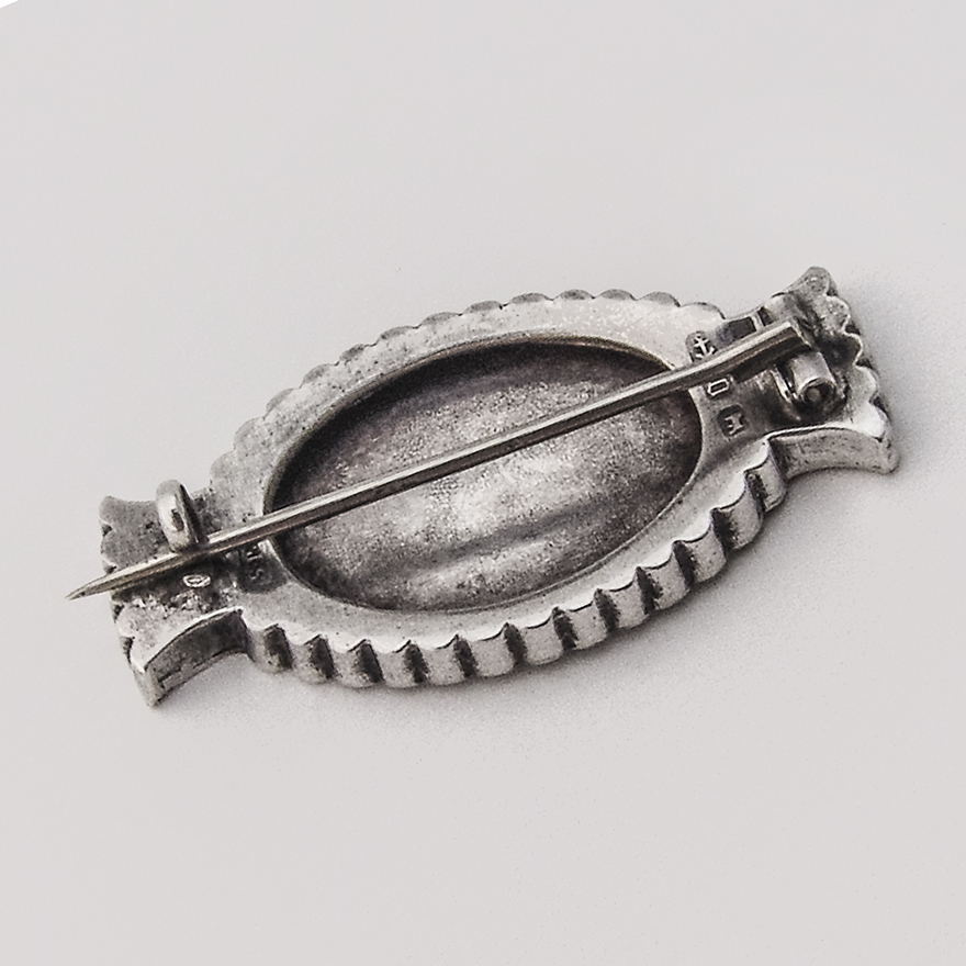English Floral Basket Brooch Arthur Johnson Smith Sterling Silver
