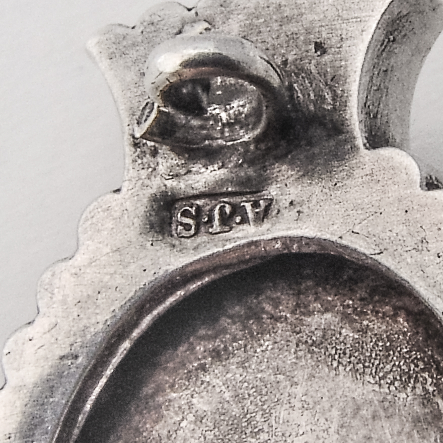 English Floral Basket Brooch Arthur Johnson Smith Sterling Silver