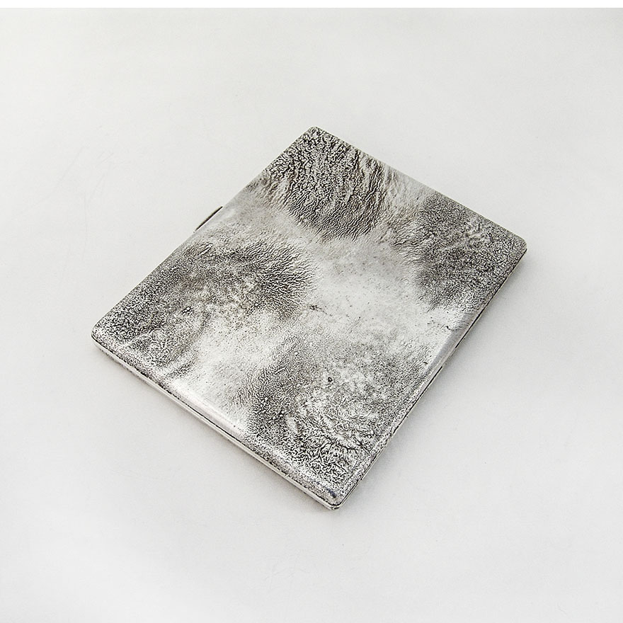 Tiffany Cigarette Case Textured Finish Sterling Silver Italy 1940s Mono