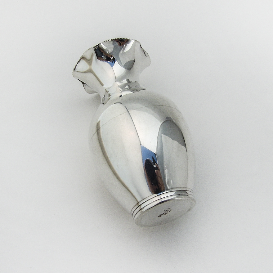 Portuguese Bud Vase Wavy Border Sterling Silver 1985