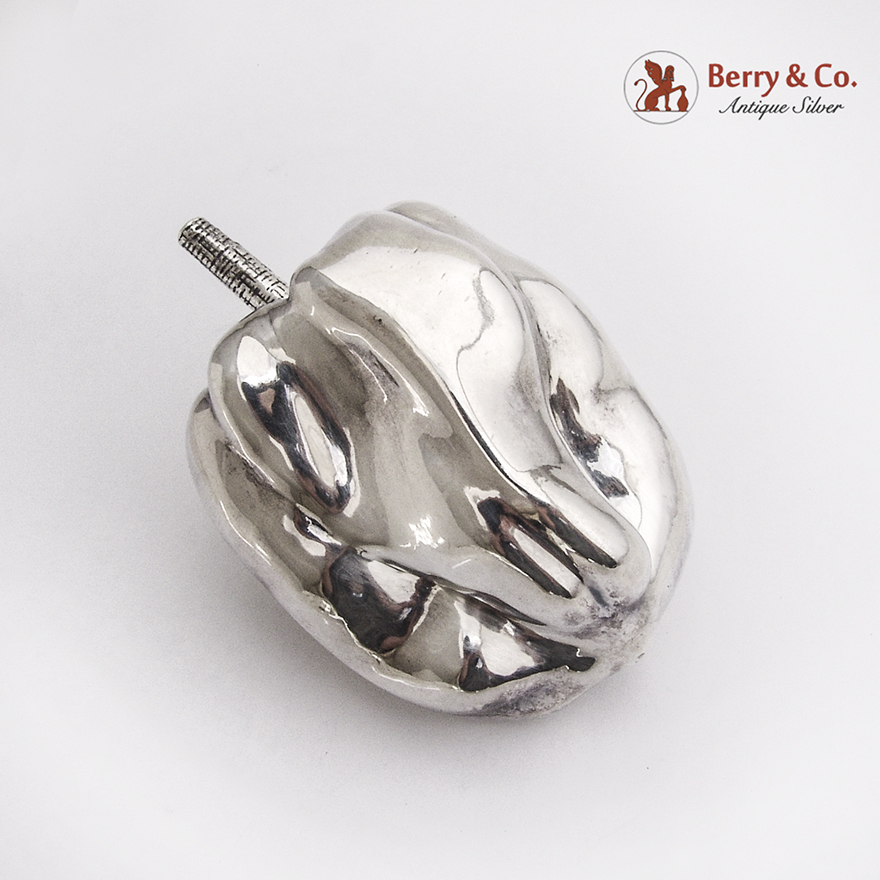Decorative Bell Pepper Figurine Italian 970 Sterling Silver 1960