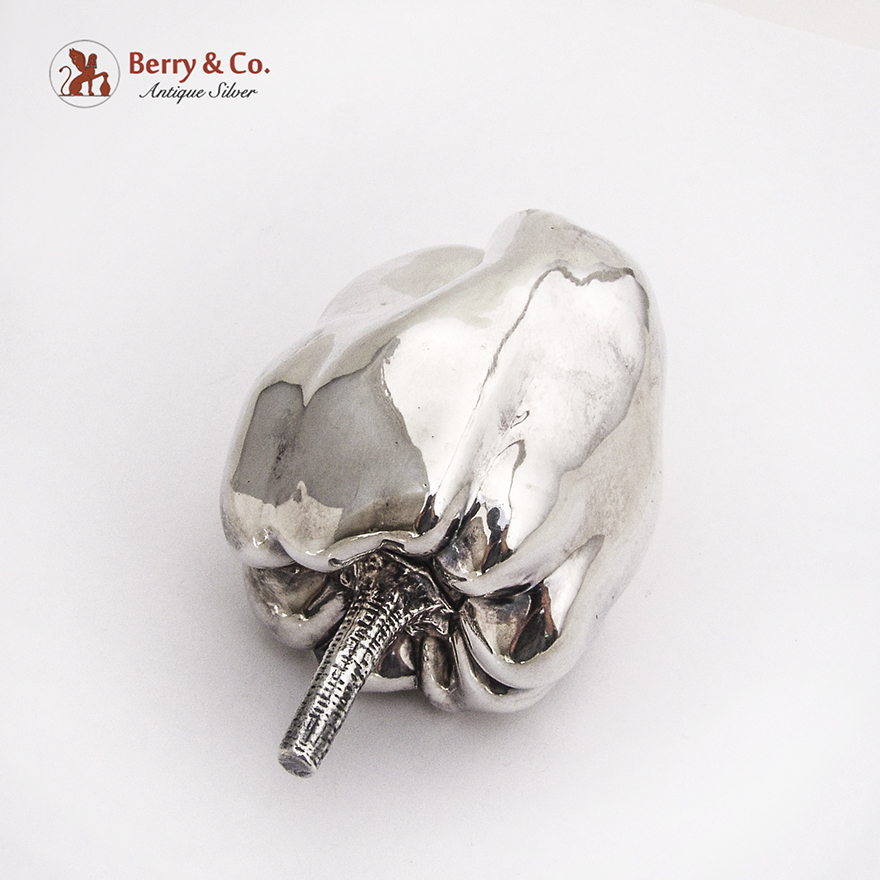 Decorative Bell Pepper Figurine Italian 970 Sterling Silver 1960