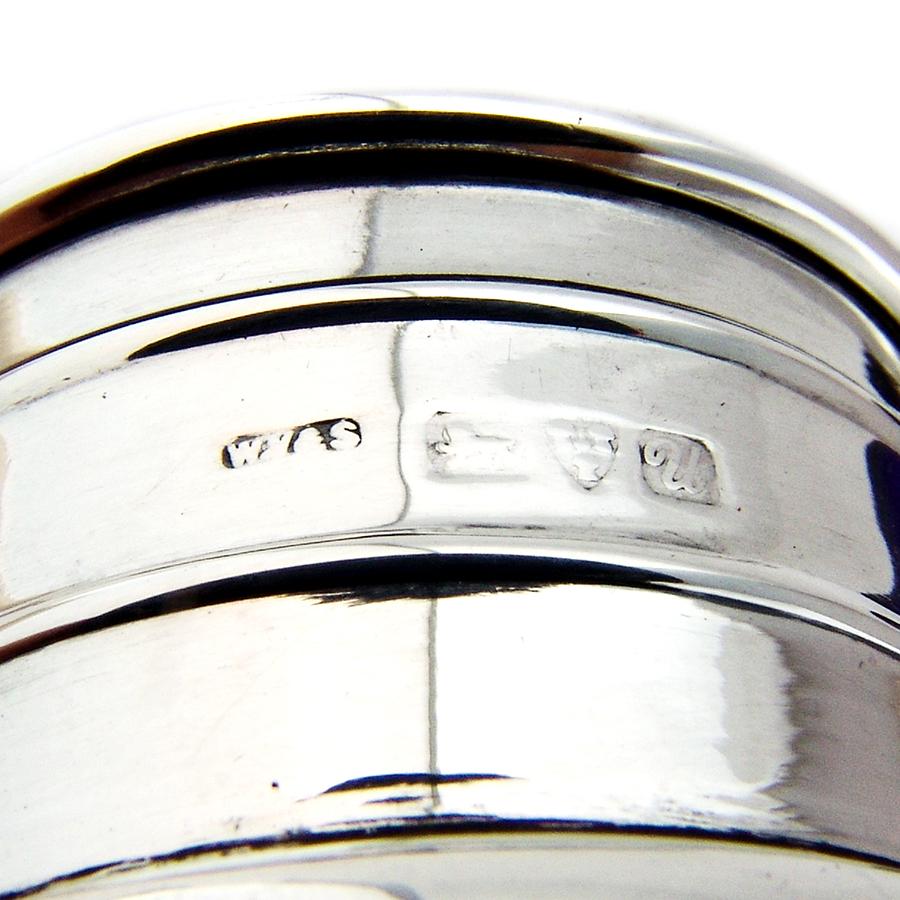 English Open Salts Pair Cobalt Liners William Vale Sterling Silver 1920