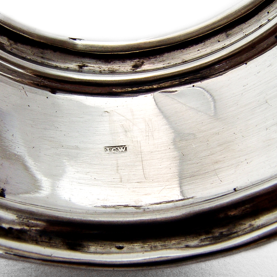 Dutch Bright Cut Engraved Napkin Ring 835 Standard Silver 1917 Mono