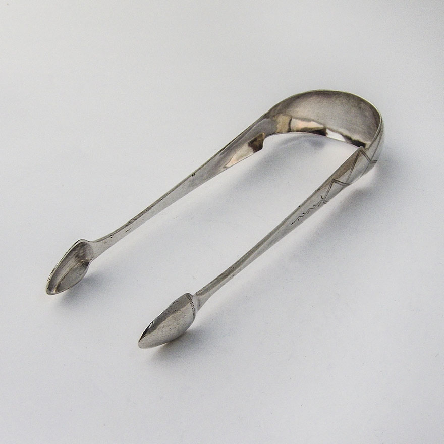 Federal Savannah GA Sugar Tongs Nathaniel Butler Coin Silver 1800