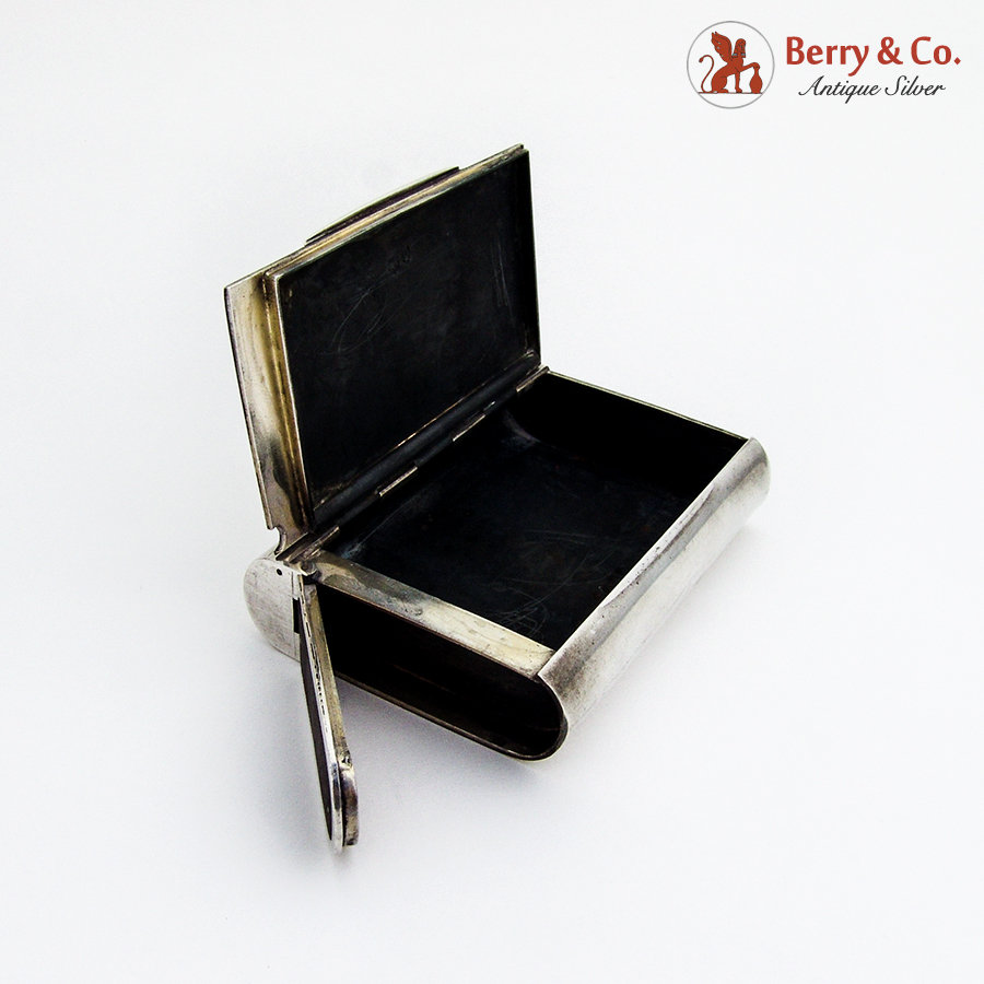 English Tinder Box Inset Striker Asprey Sterling Silver 1895 Mono