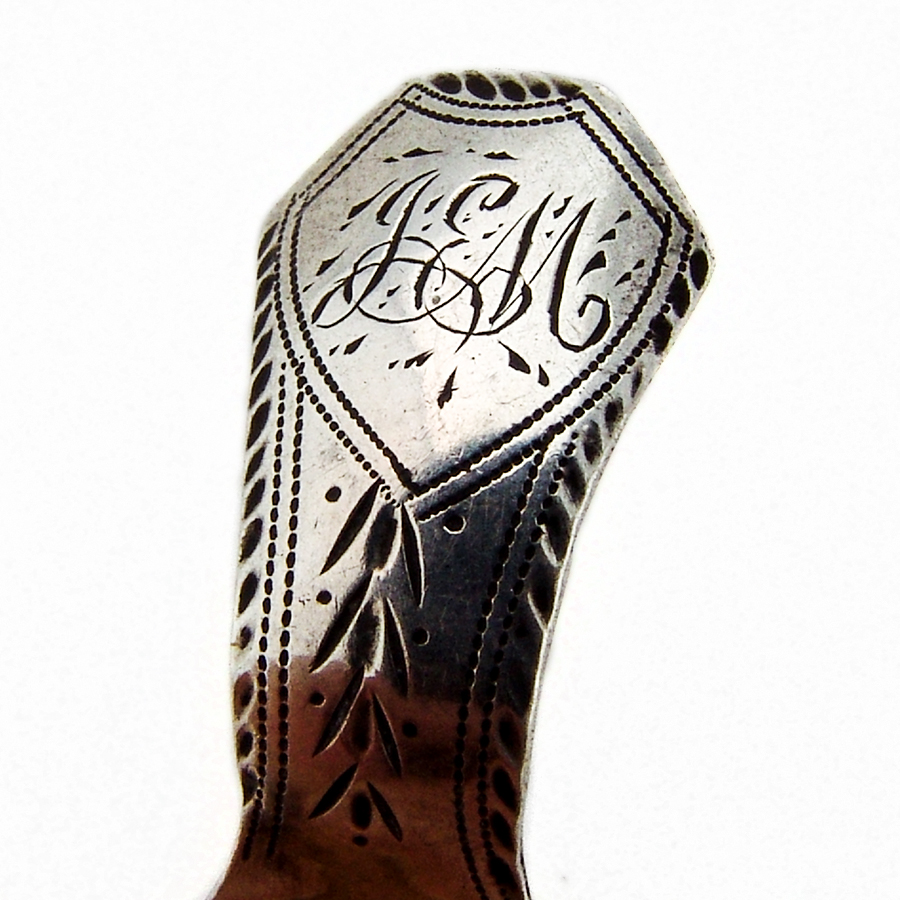 English Tea Caddy Spoon John Turner Sterling Silver 1821 Mono JEM