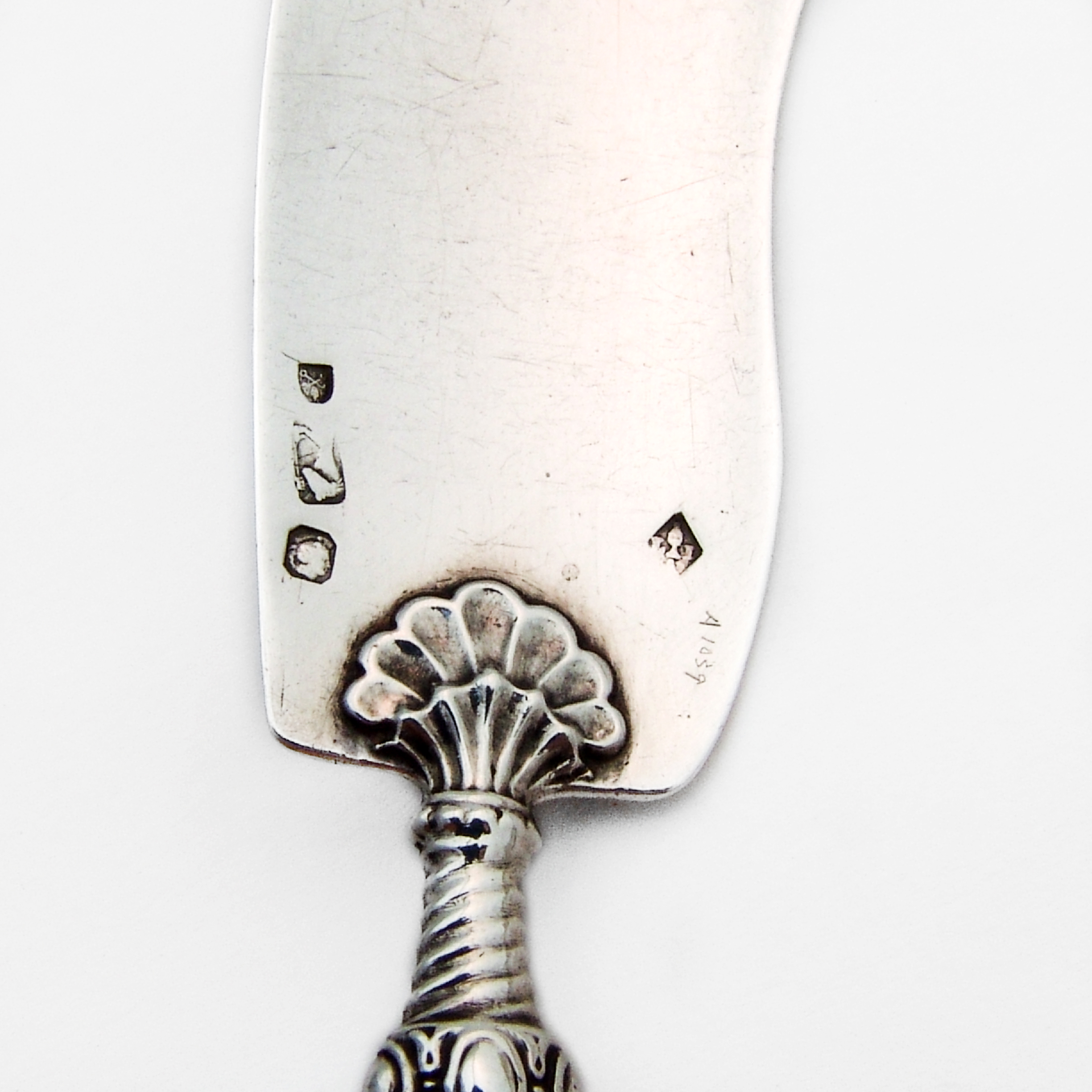 French Sugar Sifter Master Butter Knife Set Angee Sterling Silver 1840s