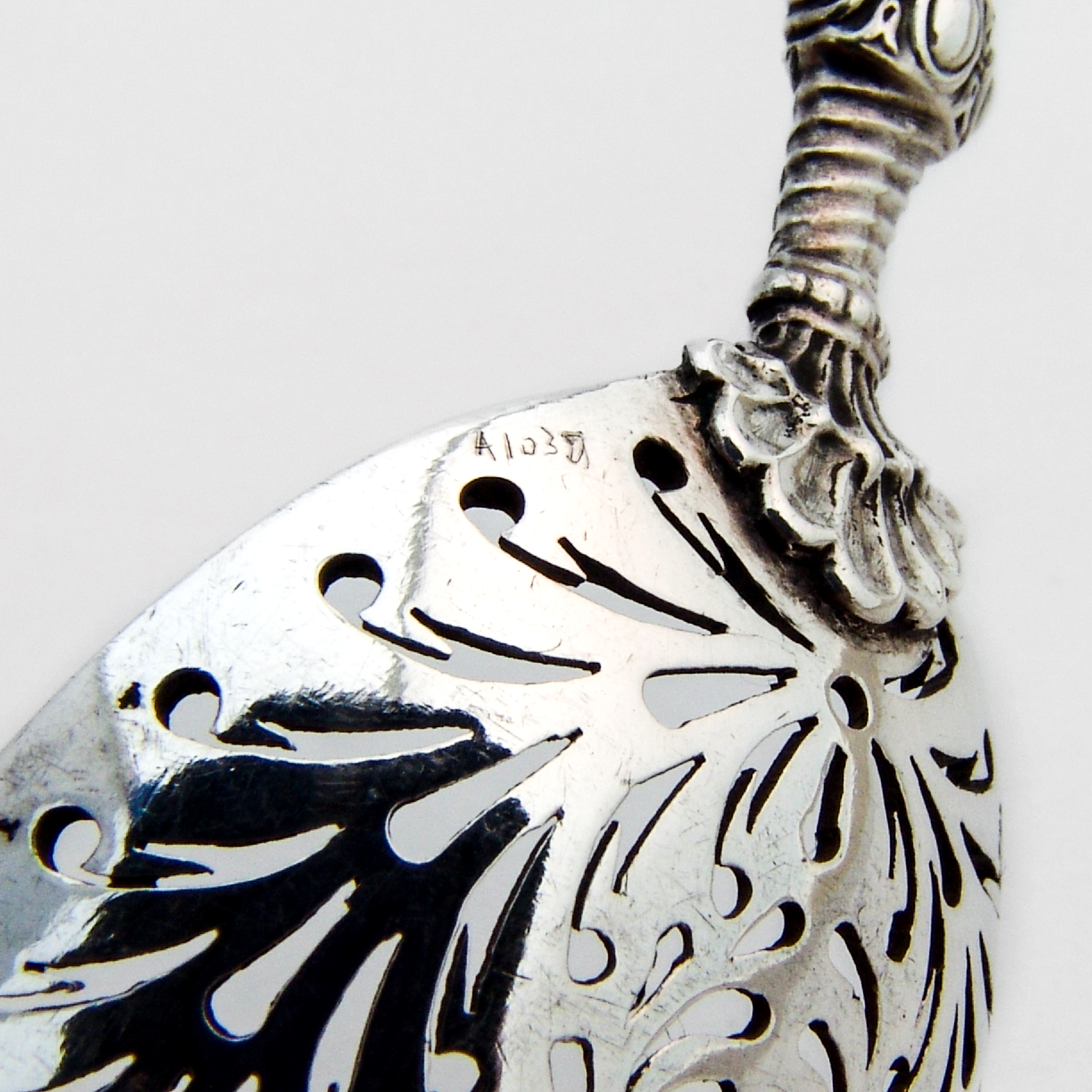 French Sugar Sifter Master Butter Knife Set Angee Sterling Silver 1840s