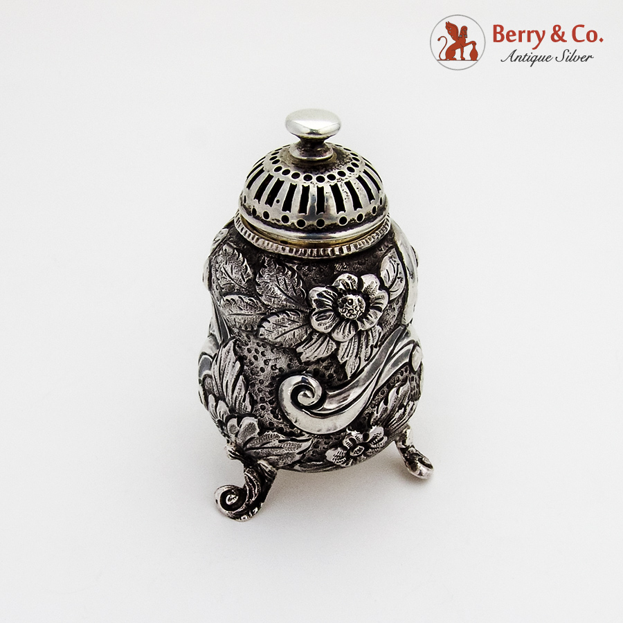 English Repousse Sander Pounce Pot Pairpoint Bros Sterling Silver 1908