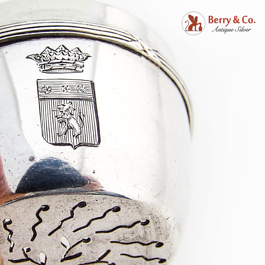 French Tea Strainer Basket Louis Coignet 950 Sterling Silver Crowned Lion Shield